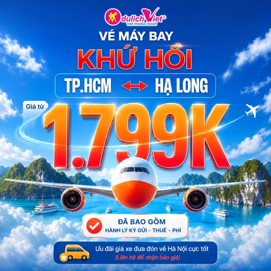Vé máy bay khứ hồi Sài Gòn - Hà Nội / Vân Đồn giá từ 1.799k