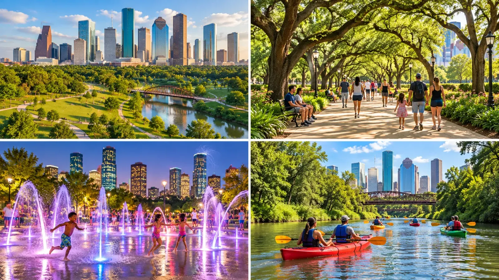 Hình ảnh minh họa các địa điểm du lịch tại Houston và vùng lân cận tiểu bang Texas của Mỹ