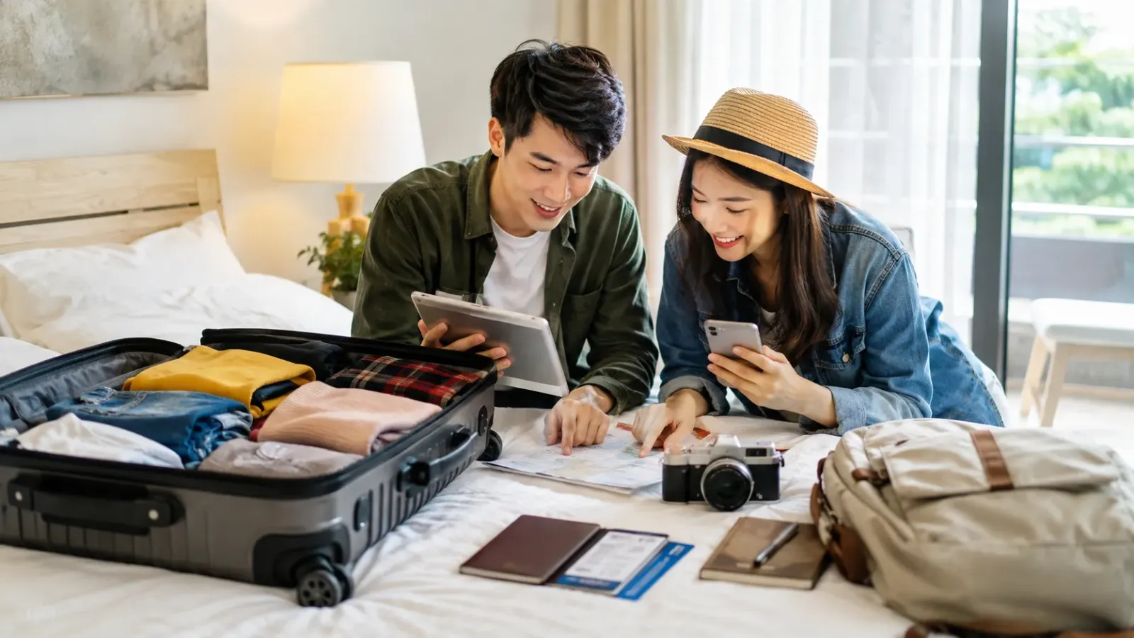 Du khách chuẩn bị hành lý trước chuyến tour giờ chót
