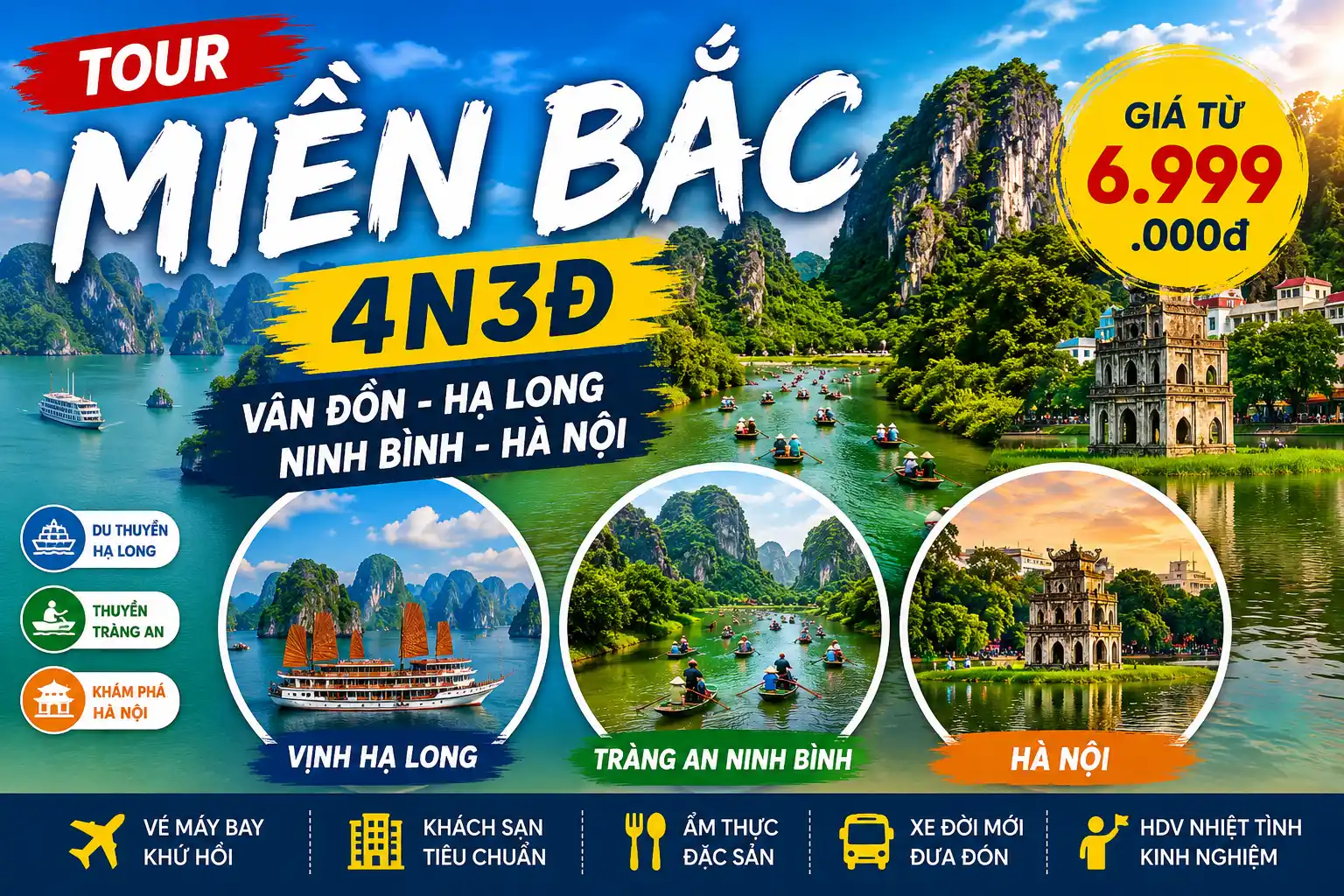 tour mien Bac 4n3d Ha Long Ninh binh Ha Noi